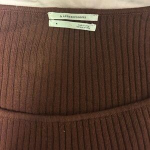 Anthropologie Chocolate Ribbed top